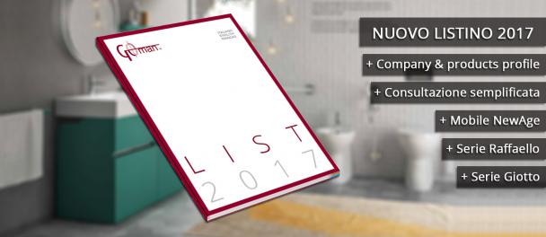 Nuovo catalogo listino 2017!